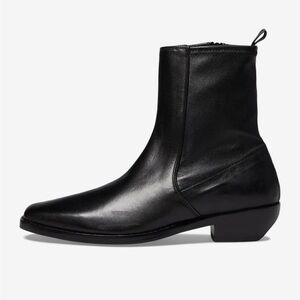Black Leather Ankle Boots